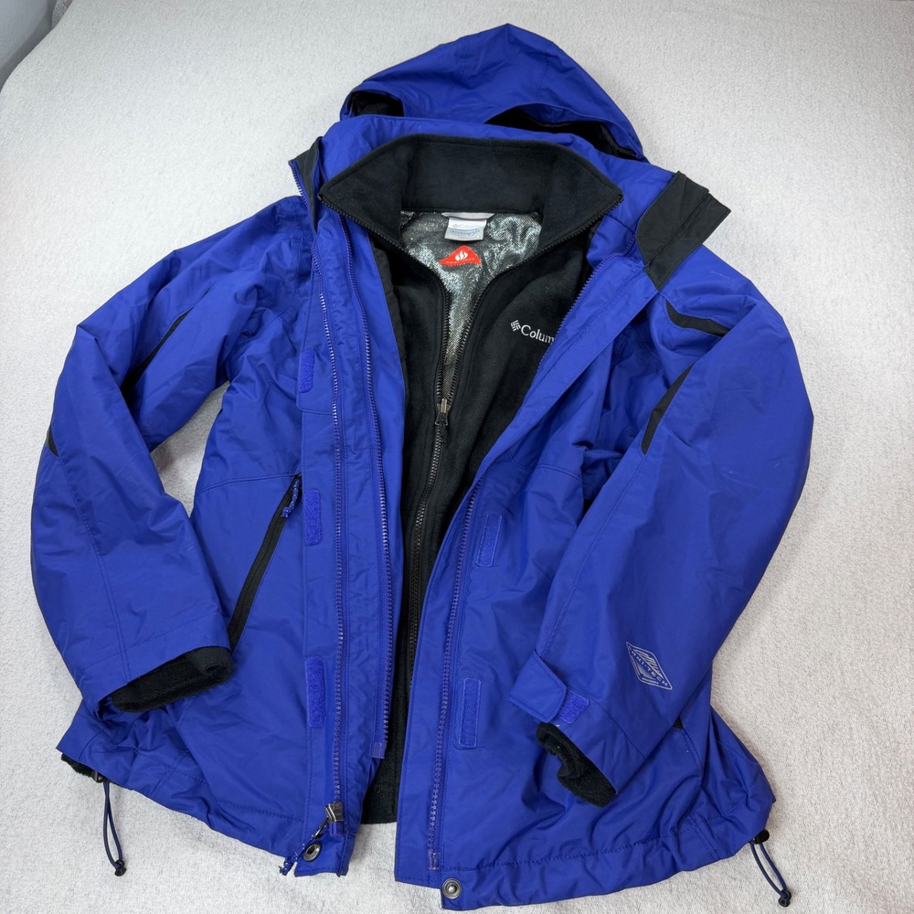 Columbia Womens Interchange 3-in-1 Jacket Blue Omni-Tech Omni-Heat Small S